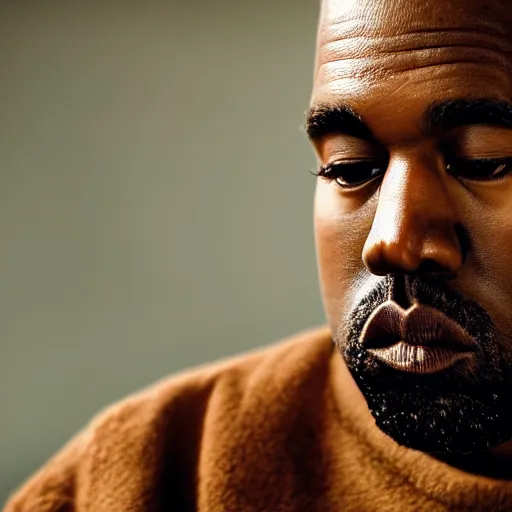 Image similar to a cinematic film still of Kanye West dressed as Shakespeare, portrait, 40mm lens, shallow depth of field, close up, split lighting, cinematic