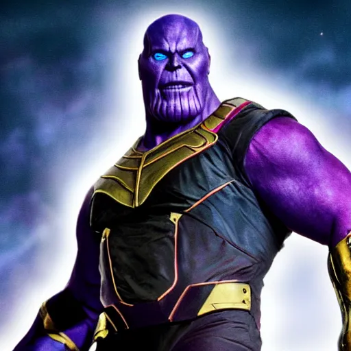 Image similar to Cary Coleman as Thanos. Cinamatic,4k