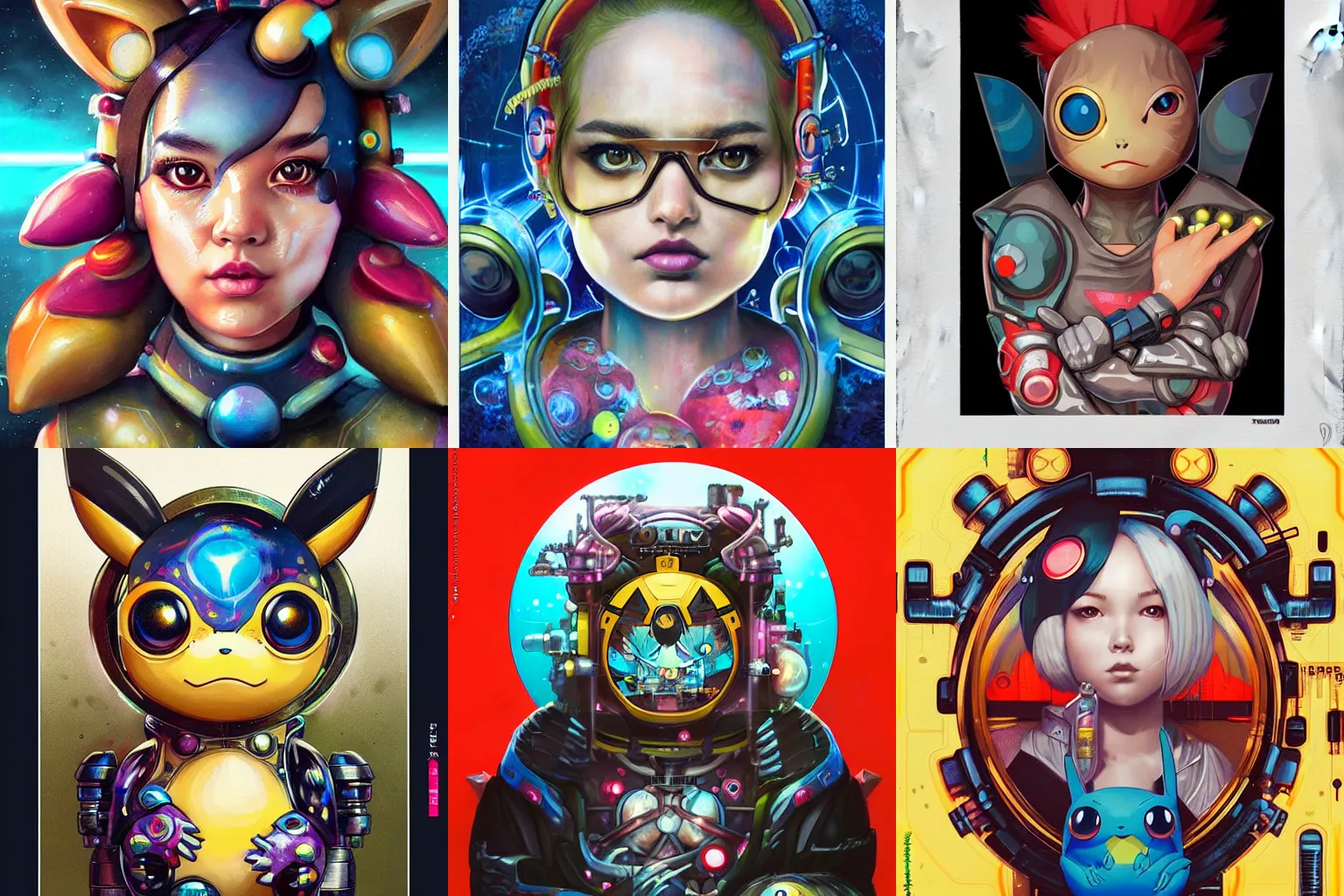 Prompt: lofi BioPunk Pokemon Pikachu portrait by Tristan Eaton_Stanley Artgerm and Tom Bagshaw,