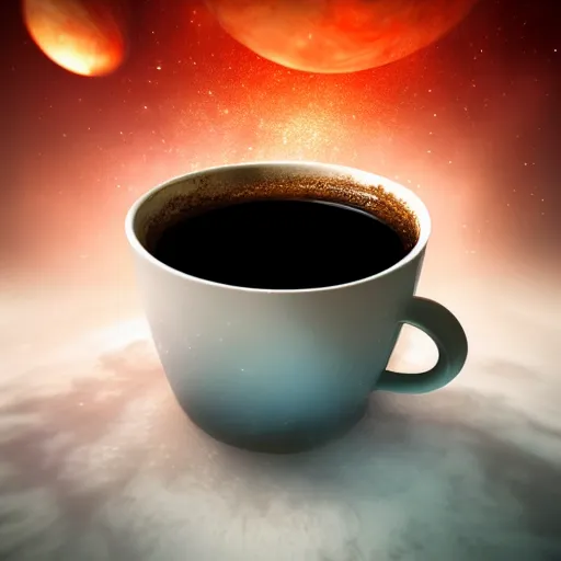 Image similar to a galaxy inside in a cup of coffee, interstellar background, hauntingly beautiful art, trending on artstation, unreal engine fantasy art