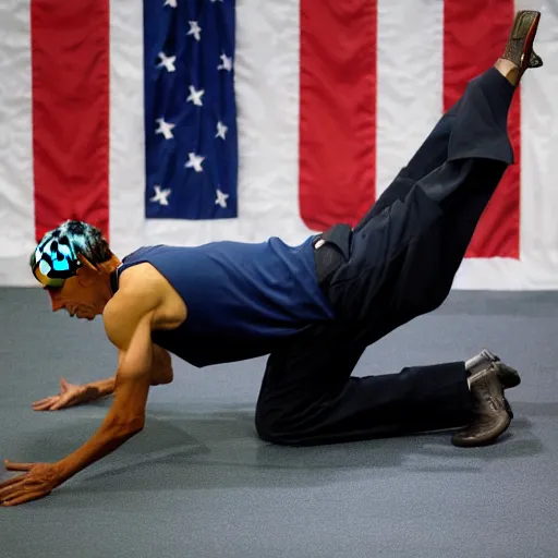 Image similar to barack obama doing bench presses lying down