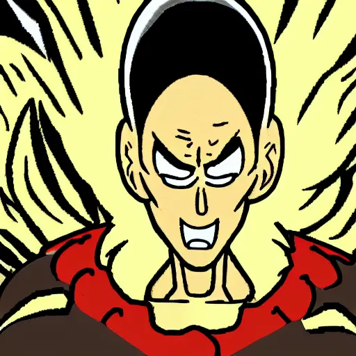 Image similar to portrait of saitama in the cuphead game art style, End game boss, angry face wrinkles, flowerfield background