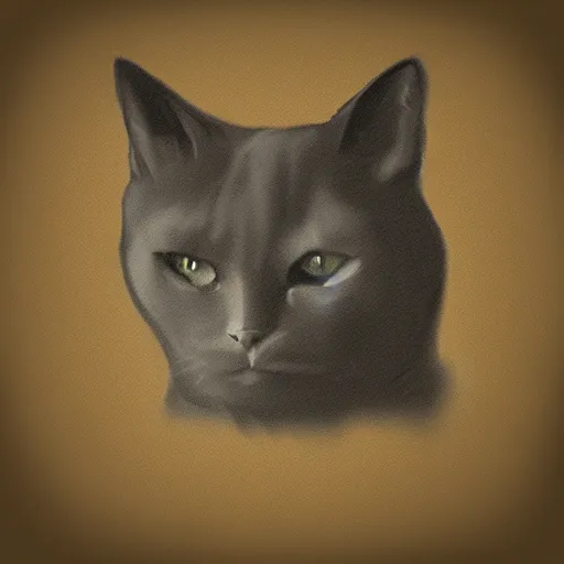 Image similar to black cloudy shadow in a cat shape, blurry, digital painting, misty, dull, ominous, shade