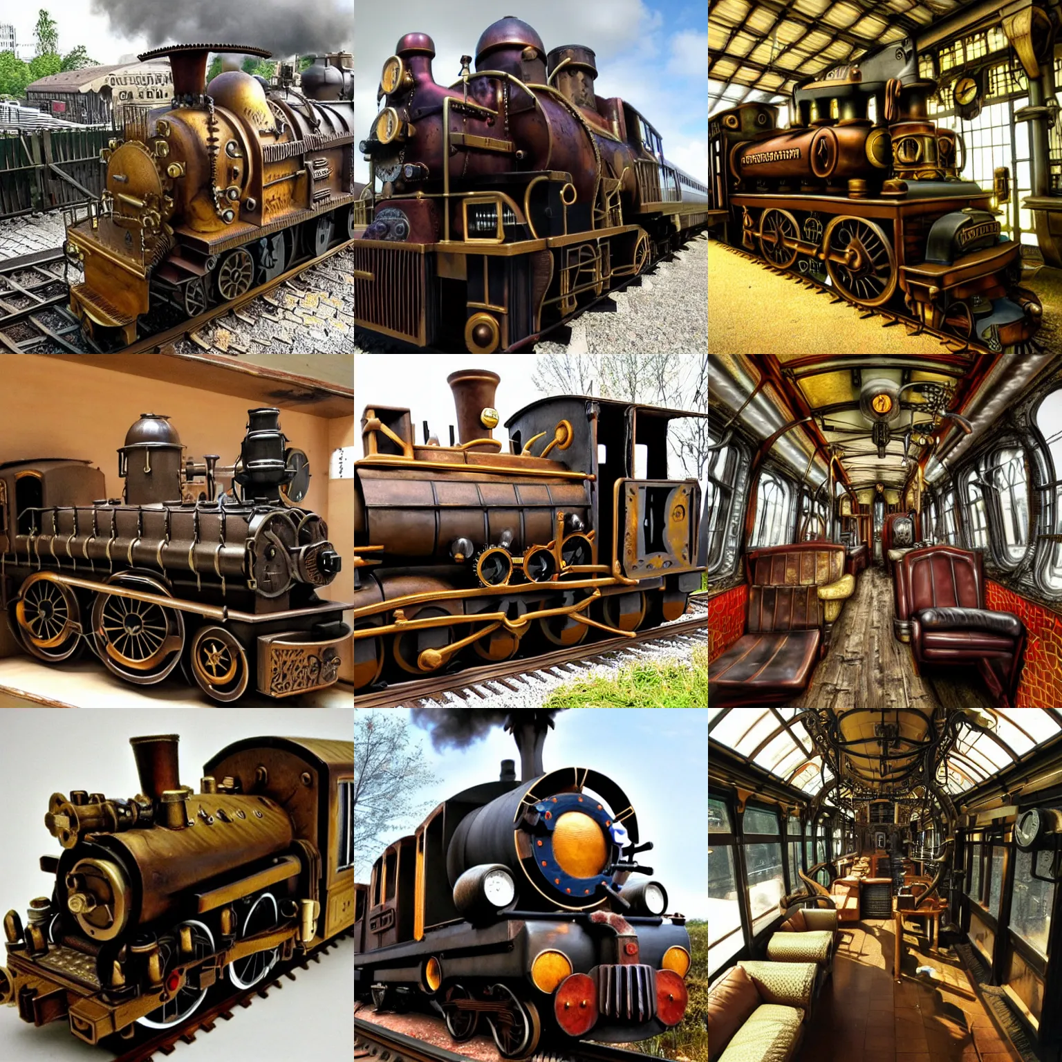 Prompt: steampunk train