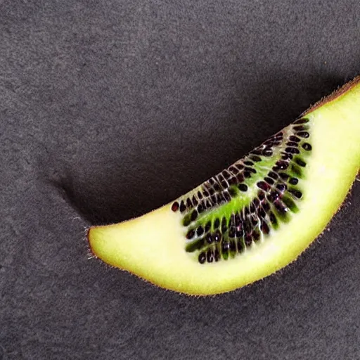 Prompt: a very long kiwi fruit