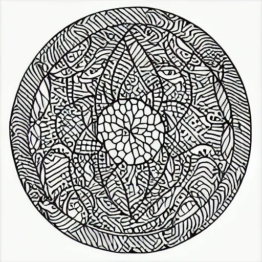 Prompt: color - in zentangle suprematism