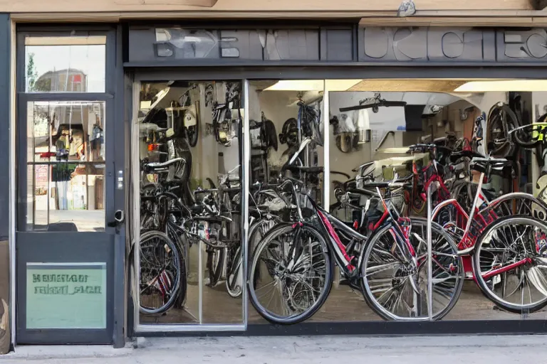 Image similar to bike shop storefront window