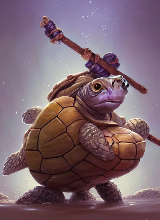 Image similar to cute wise sage turtle holding a staff, subsurface scattering, by jesper ejsing, justin gerard, tomasz alen kopera, cgsociety and fenghua zhong, highly detailed, rim light, cinematic lighting, illustration, art, octane render, very coherent, cinematic, hyper realism, high detail, octane render, 8 k