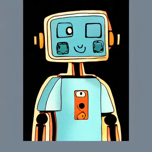 Image similar to a robot holding a t - shirt, digital art, illustration, water color