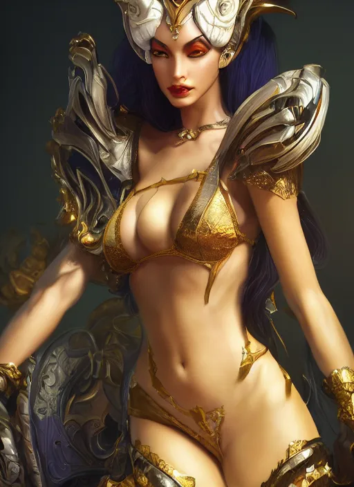 Image similar to leblanc, from league of legends, kebaya black horse, au naturel, hyper detailed, digital art, trending in artstation, cinematic lighting, studio quality, smooth render, unreal engine 5 rendered, octane rendered, art style by klimt and nixeu and ian sprigger and wlop and krenz cushart