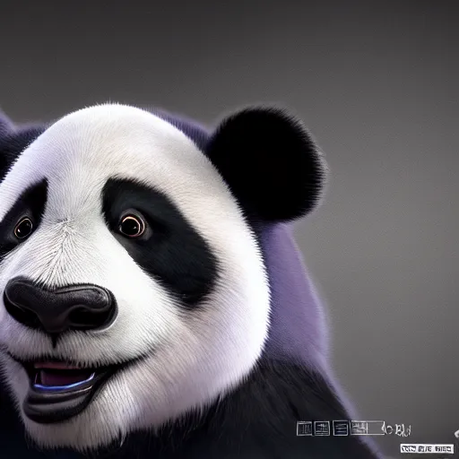 Image similar to a cartoon panda, Disney, digital art, highly detailed, award winning, concept art, intricate, sharp focus, masterpiece, Trending on Artstation HQ, unreal engine 5, 4K UHD image