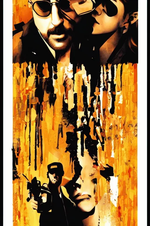 Image similar to Emma Watson and Jean Reno in Leon The Professional, movie poster, digital art