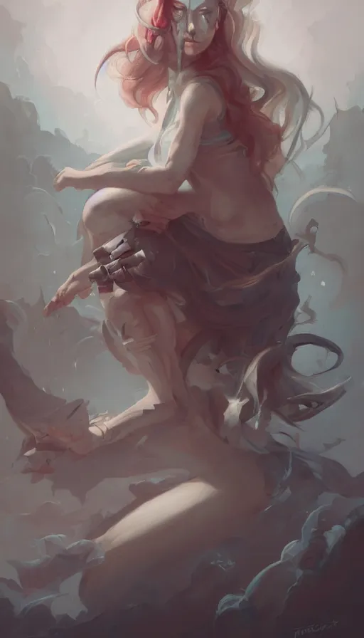 Prompt: drawing of a character, by peter mohrbacher