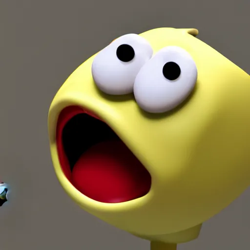 Image similar to little mr screaming face by roger hargreaves and jim henson and seuss, octane render