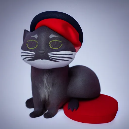 Prompt: Octocat with a red beret, studio lighting, moody, ultrarealistic 4k