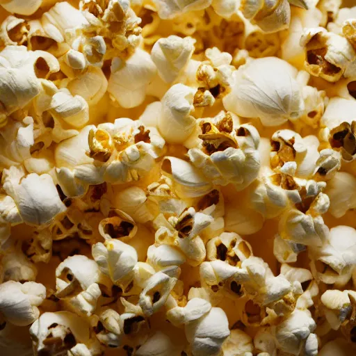 Prompt: macro shot popcorn, magazine photo, 8 k