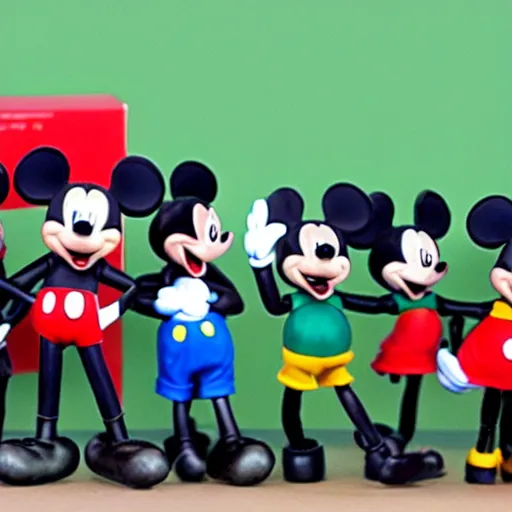 Prompt: cursed mickey mouse toy soldiers