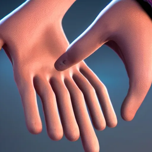 Image similar to A beautiful hyper realistic ultra detailed lifelike cinematic still of hand with 26 fingers, unreal engine, deviantart, flickr, artstation, octane render, textured, colorful, extreme realistic detail, physically based rendering, pbr render, very detailed, volumetric lighting, detailed lighting, octane render, 4k, cinematic lighting, 8k resolution