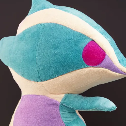 Prompt: a happy dolphin, plush doll, 8k