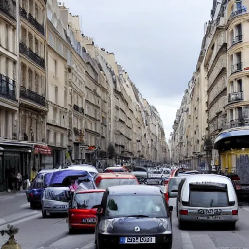 Image similar to une rue de paris vide avec des voitures garees