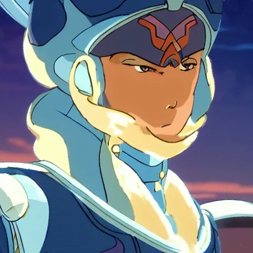 Image similar to scene from nausicaa twrp Starlight Brigade, protagonist face, 8k, hd, high resolution