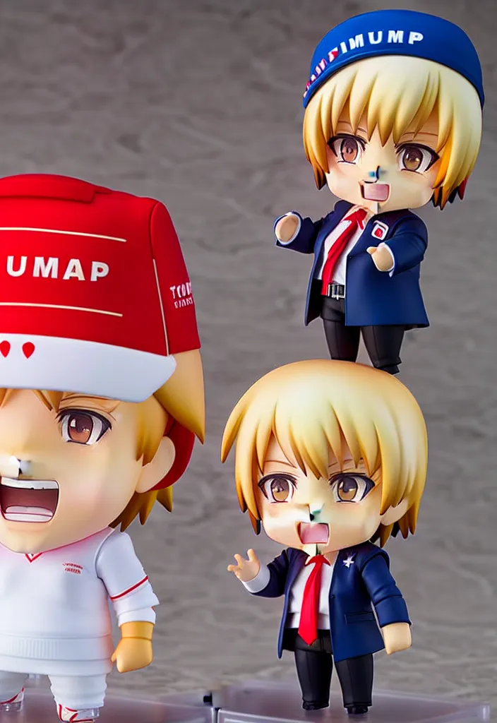 Image similar to An Anime Nendoroid of DONALD TRUMP!!!!!!!!!, Product Photo, 8k, Sharp photo