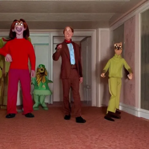 Image similar to Scooby-Doo characters in the Overlook Hotel in The Shining