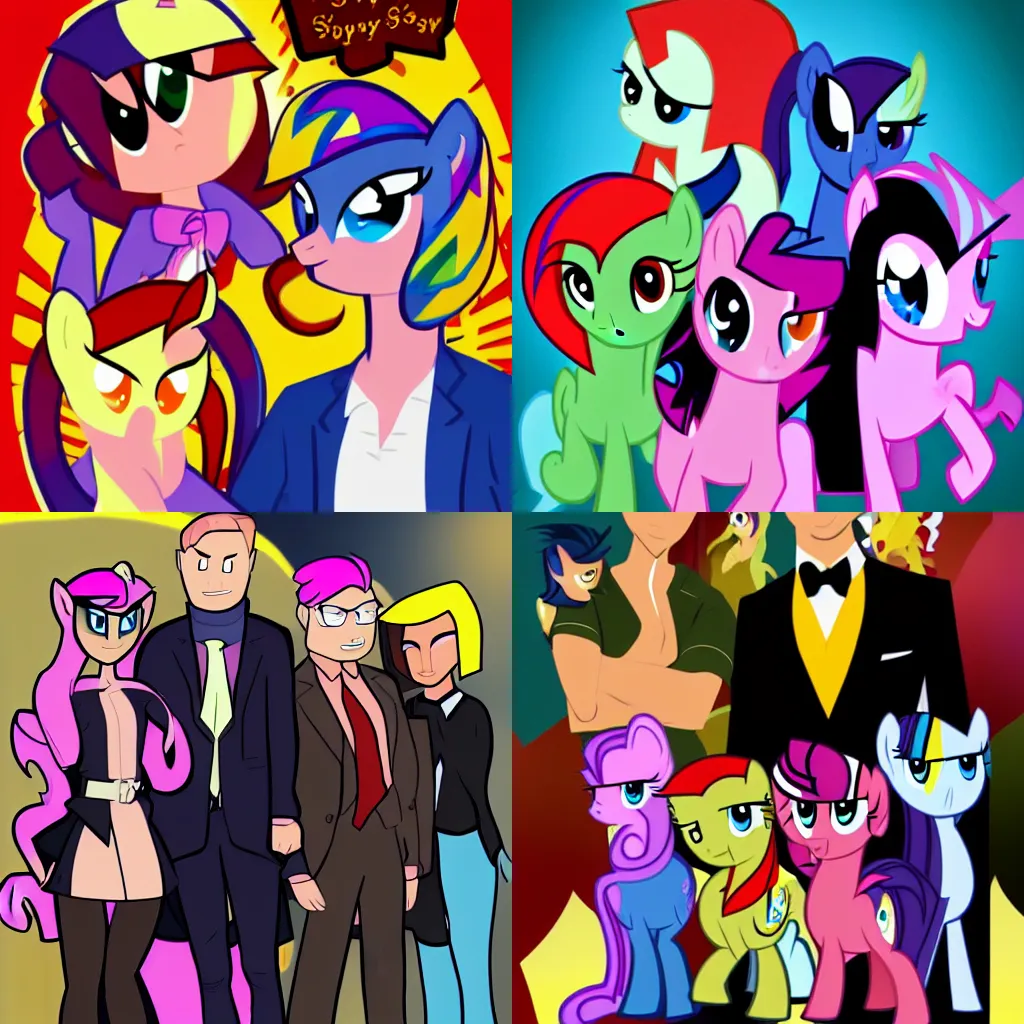 Prompt: spy x family but my little pony