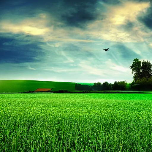 Image similar to futuristic farm ultrarealistic 150mpx landscape photography photorealistic 8k