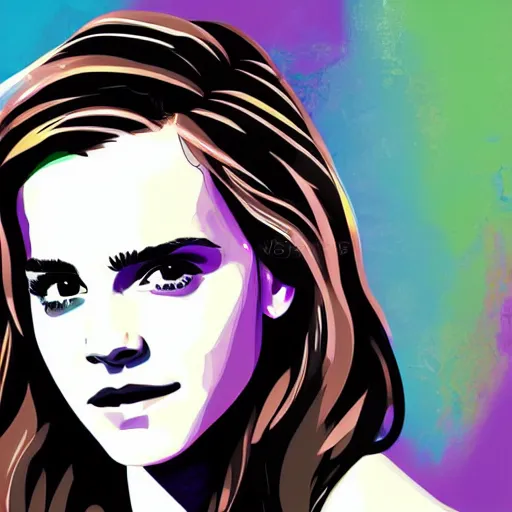 Prompt: wpap illustration of emma watson