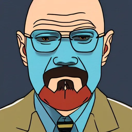 Prompt: walter white as gendo ikari, art