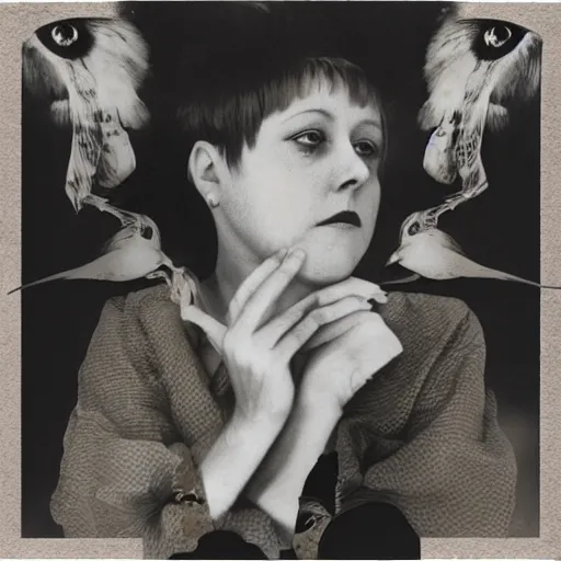 Image similar to elizabeth fraser from the cocteau twins, collage, portrait, by toshiko okanoue