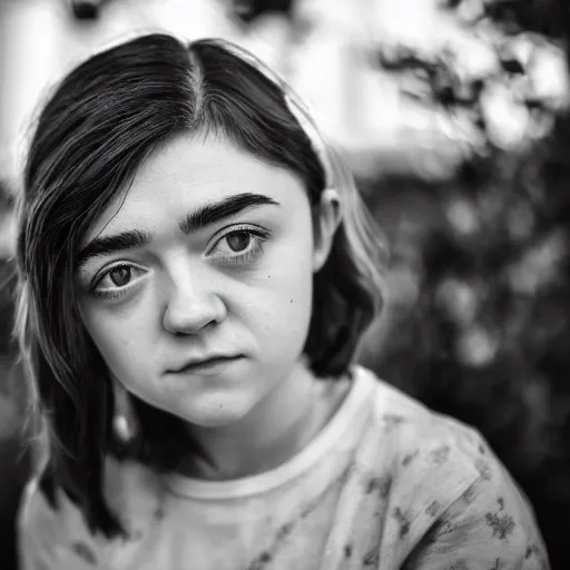 Image similar to portrait of young maisie williams in surabaya today, f/3.5, ISO 100