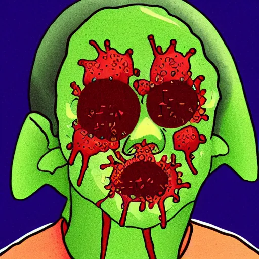 Prompt: illustration of a pollen zombie. art by barack obama