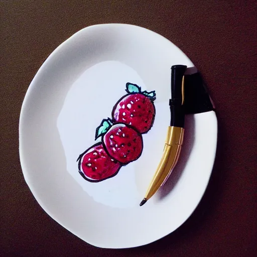 Image similar to minimalist pen sketch of a raspberry