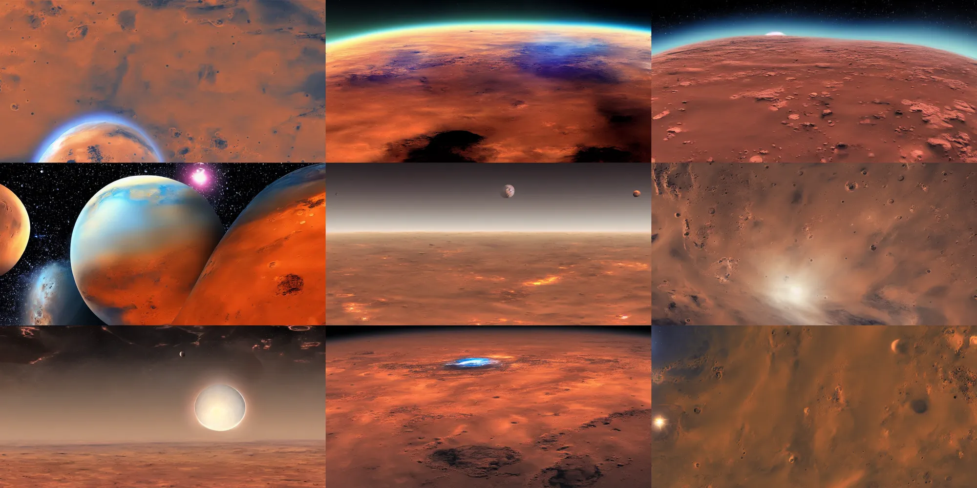 Prompt: mars view from space, anime background