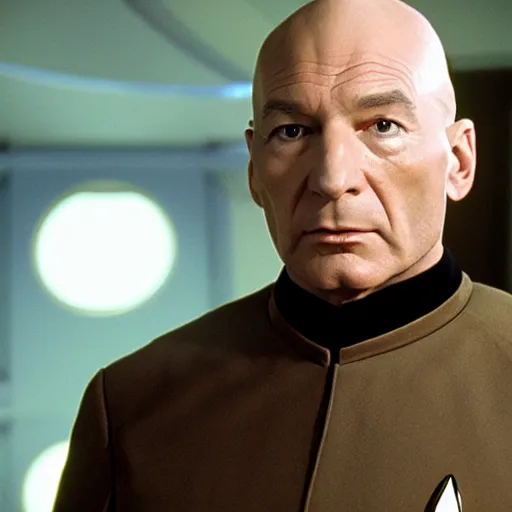 Prompt: Jean-Luc Picard, tv still from Star Trek Picard