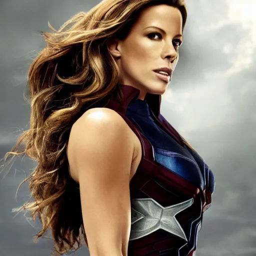 Image similar to Kate Beckinsale as Captain America