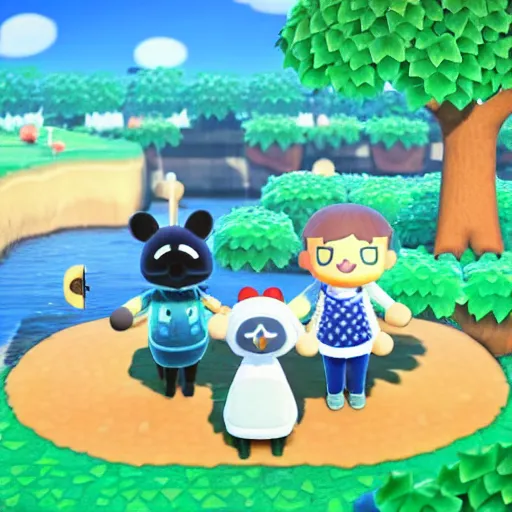 Prompt: an Animal Crossing themed moving eye illusion