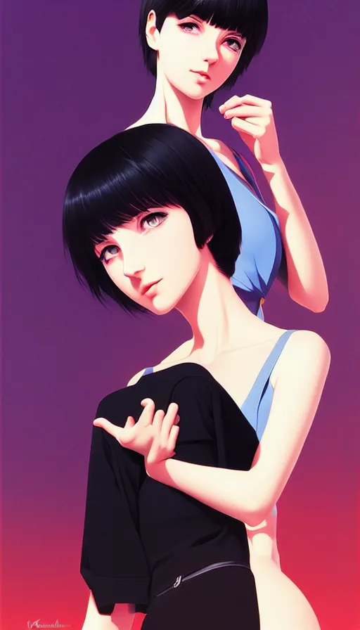 Image similar to the two complementary forces that make up all aspects and phenomena of life, by ilya kuvshinov
