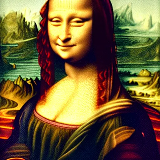 Image similar to Mona Lisa wearing a funny hat