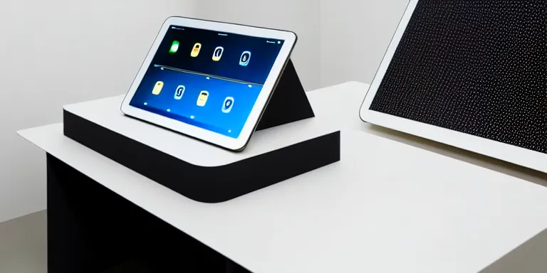 Prompt: dezeen showroom , minimalissimo, archdaily, , teenage engineering moad, mother of all decks, product design concept,product shot of moog melotron synthesizer with ipad gradient screens designed by jony ives, patricia urquiola, dieter rams, 8k, highly detailed photo