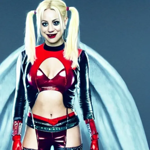 Prompt: A still of Kaley Cuoco as Harley Quinn in HBO Max's Harley Quinn (2019)