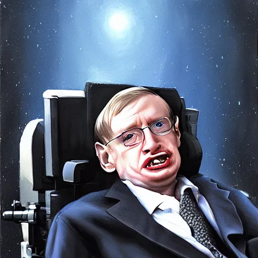 Image similar to stephen hawking in the style of craig mullins