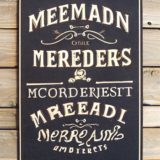 Prompt: Mead and daughters mercantile sign