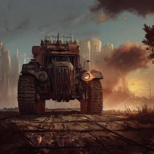 Image similar to crossout, hyper realistic, very detailed, realistic lighting, dark fantasy, 4 k, in the style of greg rutkowski,