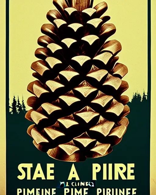 Prompt: a poster of stanley kubrick film full metal pine cone