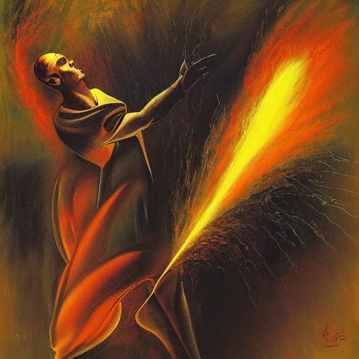 Prompt: fireblast by Salvidor Dali,