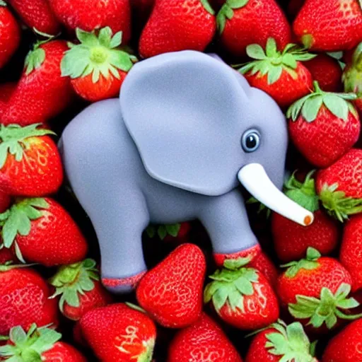 Prompt: elephant strawberry