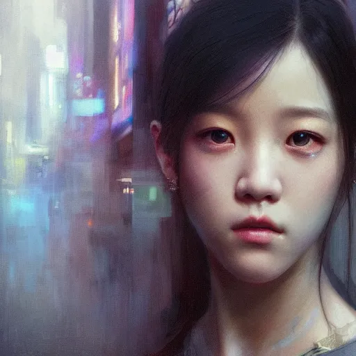 Image similar to jisoo of blackpink, hyperrealistic portrait, bladerunner street, art of elysium by jeremy mann and alphonse mucha, fantasy art, photo realistic, dynamic lighting, artstation, poster, volumetric lighting, very detailed face, 8 k, award winning